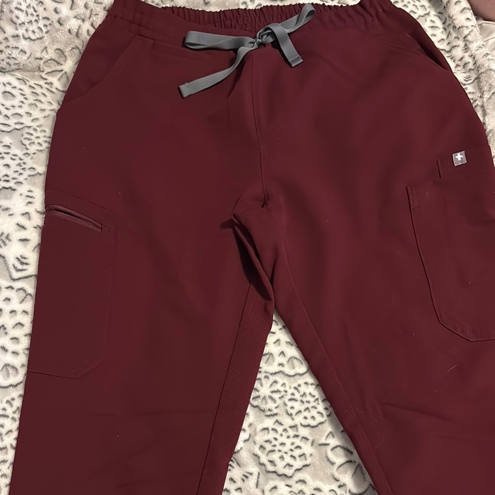 FIGS yola Burgundy Scrub Pants